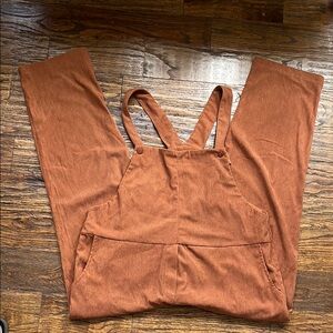 Women's Rust Corduroy Overalls